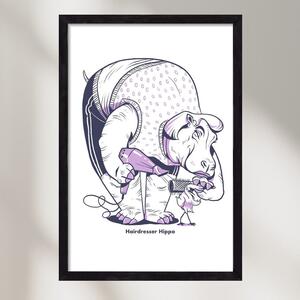 Hairdresser Hippo - falikép keretben | artbridge