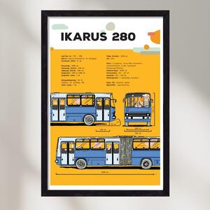Ikarus 280 jellegrajz - falikép keretben | artbridge
