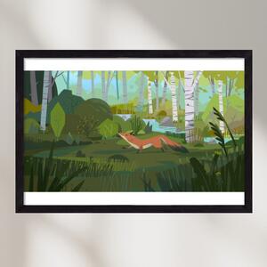 Fox in the forest - falikép keretben | artbridge