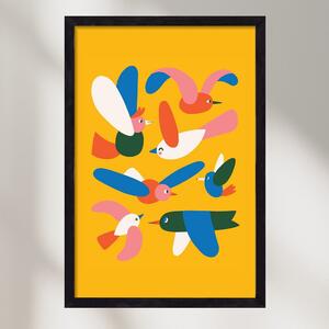 Happy Birds - falikép keretben | artbridge