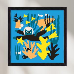 Diving Cat - falikép keretben | artbridge