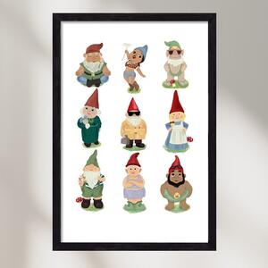 Garden gnomes - falikép keretben | artbridge