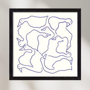 Duck Duck Goose in Blue - falikép keretben | artbridge