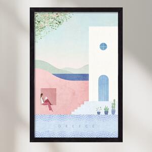 Greece Travel Poster - falikép keretben | artbridge
