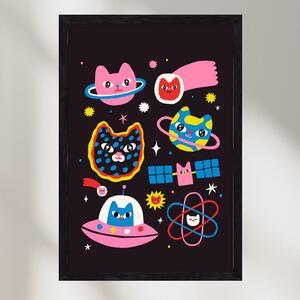 Cat Space - falikép keretben | artbridge