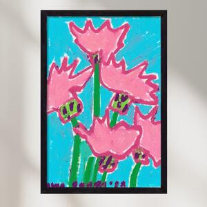 Wild Pink Flowers - poszter keretben | artbridge
