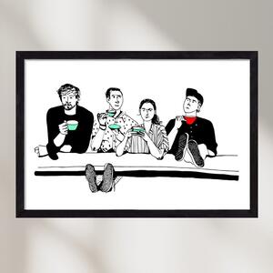 Coffee with friends - falikép keretben | artbridge