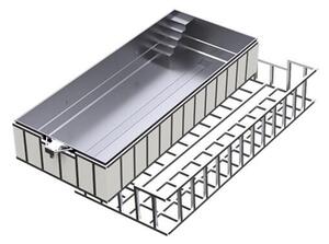 Inox rozsdamentes acél medence 6,00 x 3,00 x 1,4 méter