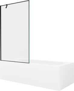 Mexen Vega téglalap alakú kád 150 x 70 cm burkolattal és 1-szárnyas paravánnal 100 cm, fekete minta - 550115070X9510007070