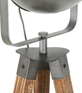 Ipari állólámpa állvány acél fa dönthető - Emado