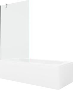 Mexen Vega Mexen Vega téglalap alakú kád 160 x 70 cm burkolattal és 1-szárnyú paravánnal 100 cm, átlátszó, króm