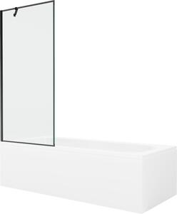 Mexen Vega téglalap alakú kád 150 x 70 cm burkolattal és 1-szárnyú paravánnal 80 cm, fekete minta - 550115070X9508007070
