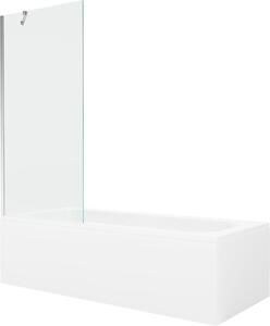 Mexen Vega 150 x 70 cm téglalap alakú kád burkolattal és 1-szárnyú, 80 cm-es paravánnal, átlátszó, króm