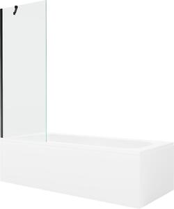 Mexen Vega 150 x 70 cm-es téglalap alakú kád burkolattal és 1-szárnyú paravánnal 70 cm, átlátszó, fekete