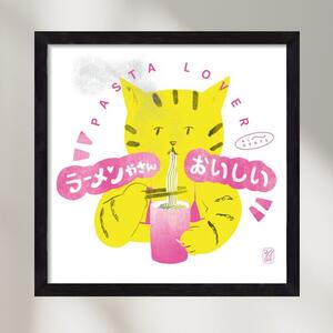 Pasta Cat - falikép keretben | artbridge