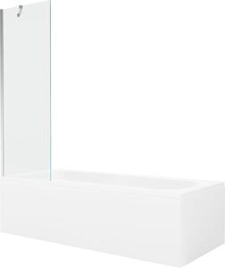 Mexen Vega 160 x 70 cm-es téglalap alakú kád burkolattal és 60 cm-es, egyszárnyú paravánnal, átlátszó, króm