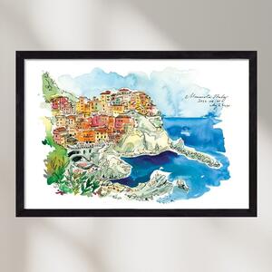 MANAROLA, Cinque Terre, Italy - 2023.08.01. - falikép keretben | artbridge