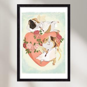 Cupid Guinea Pig Print - falikép keretben | artbridge