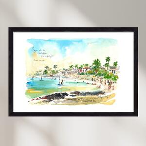 Playa de la Goleta, Corralejo, Fuerteventura - 2025.01.18 - falikép keretben | artbridge