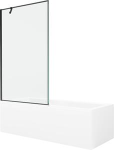 Mexen Cubik szögletes kád 150 x 70 cm burkolattal és 1-szárnyú paravánnal 100 cm, fekete mintázat - 550315070X9510007070