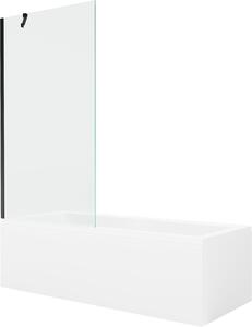 Mexen Cubik téglalap alakú kád 170 x 70 cm burkolattal és 1-szárnyú paravánnal 90 cm, átlátszó, fekete