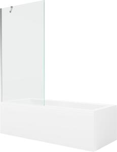 Mexen Cubik téglalap alakú kád 150 x 70 cm borítással és 1 szárnyas, 90 cm-es paravánnal, átlátszó, króm