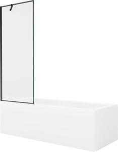 Mexen Cubik téglalap alakú kád 150 x 70 cm burkolattal és 1-szárnyú paravánnal 70 cm, fekete minta - 550315070X9507007070