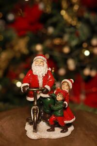 Klasszik karácsonyfadísz - Mikulás biciklin 15cm