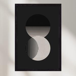 Circle Sun & Moon BW - falikép keretben | artbridge