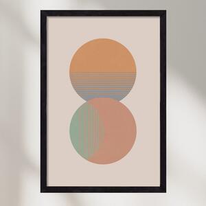 Circle Sun & Moon Colour - falikép keretben | artbridge
