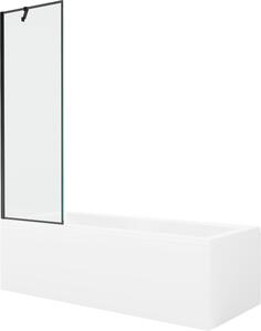 Mexen Cubik téglalap alakú kád 150 x 70 cm burkolattal és 1-szárnyú paravánnal 60 cm, fekete minta - 550315070X9506007070