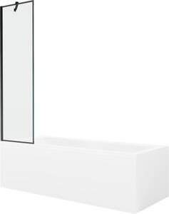 Mexen Cubik téglalap alakú kád 150 x 70 cm burkolattal és 1-ajtós paravánnal 50 cm, fekete minta - 550315070X9505007070