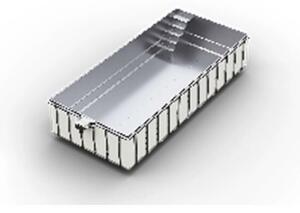 Inox rozsdamentes acél medence 4,50 x 3,00 x 1,4 méter