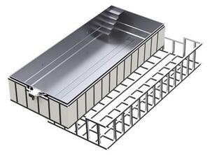 Inox rozsdamentes acél medence 4,50 x 3,00 x 1,4 méter