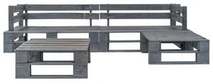 Raklap Ülőgarnitúra - Szürke Fa - 4 részes - 220x155cm