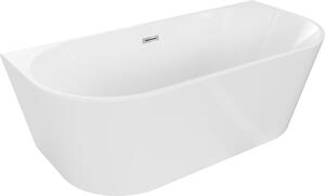 Mexen Oval szabadon álló falhoz állítható kád 150 x 75 cm, fehér, króm túlfolyóval - 52671507500-01