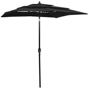 VidaXL Napernyő - 3 Szintes - Fekete - 2x2m