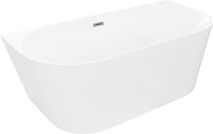 Mexen Oval Slim szabadon álló falhoz közeli kád 170 x 80 cm, fehér, túlfolyó gun gray kefélt - 52661708000-66