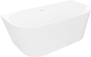 Mexen Oval Slim szabadon álló fali kád 170 x 80 cm, fehér, fehér túlfolyó - 52661708000-20