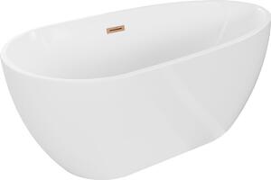 Mexen Eos szabadon álló kád 170 x 75 cm, fehér, réz túlfolyóval - 52471707500-65