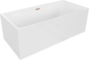 Mexen Nita szabadon álló kád 170 x 80 cm, fehér, túlfolyó rózsaarany - 52091708000-60