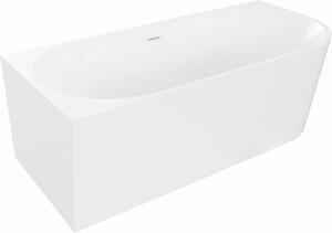 Mexen Mia szabadon álló sarokkád bal 160 x 80 cm, fehér, fehér túlfolyó - 52691608000L-20