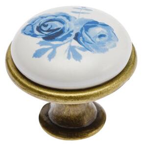 J4 kék rózsa porcelán fogantyú