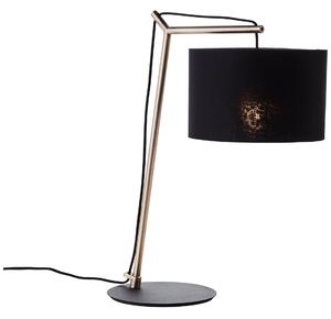 ANNICE asztali lámpa 52cm fekete/szálcsiszolt sárgaréz, E14 1x40W - Brilliant-94604/78