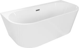 Mexen Oval+ szabadon álló falhoz szerelt kád 170 x 80 cm, fehér, gun metal túlfolyó - 52681708000-95