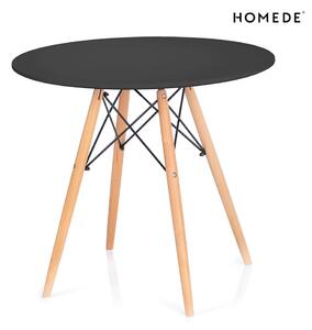 Kerek étkezőasztal fekete asztallappal ø 80 cm Tebe – Homede