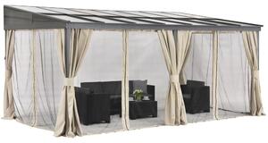 Alumínium terasz előtető 3 x 6 m Tarragona Premium Garden Point bézs színű