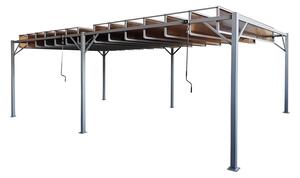 Antracit terasz pergola Paros 3x6m Garden Point