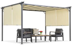 Krémszínű Sevilla 3x4m terasz pergola szúnyoghálóval Garden Point