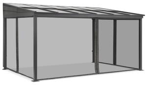 Alumínium terasz előtető 3 x 6 m Tarragona szúnyoghálóval Garden Point antracit